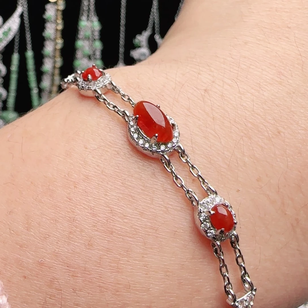 银S925镶嵌手链翡翠