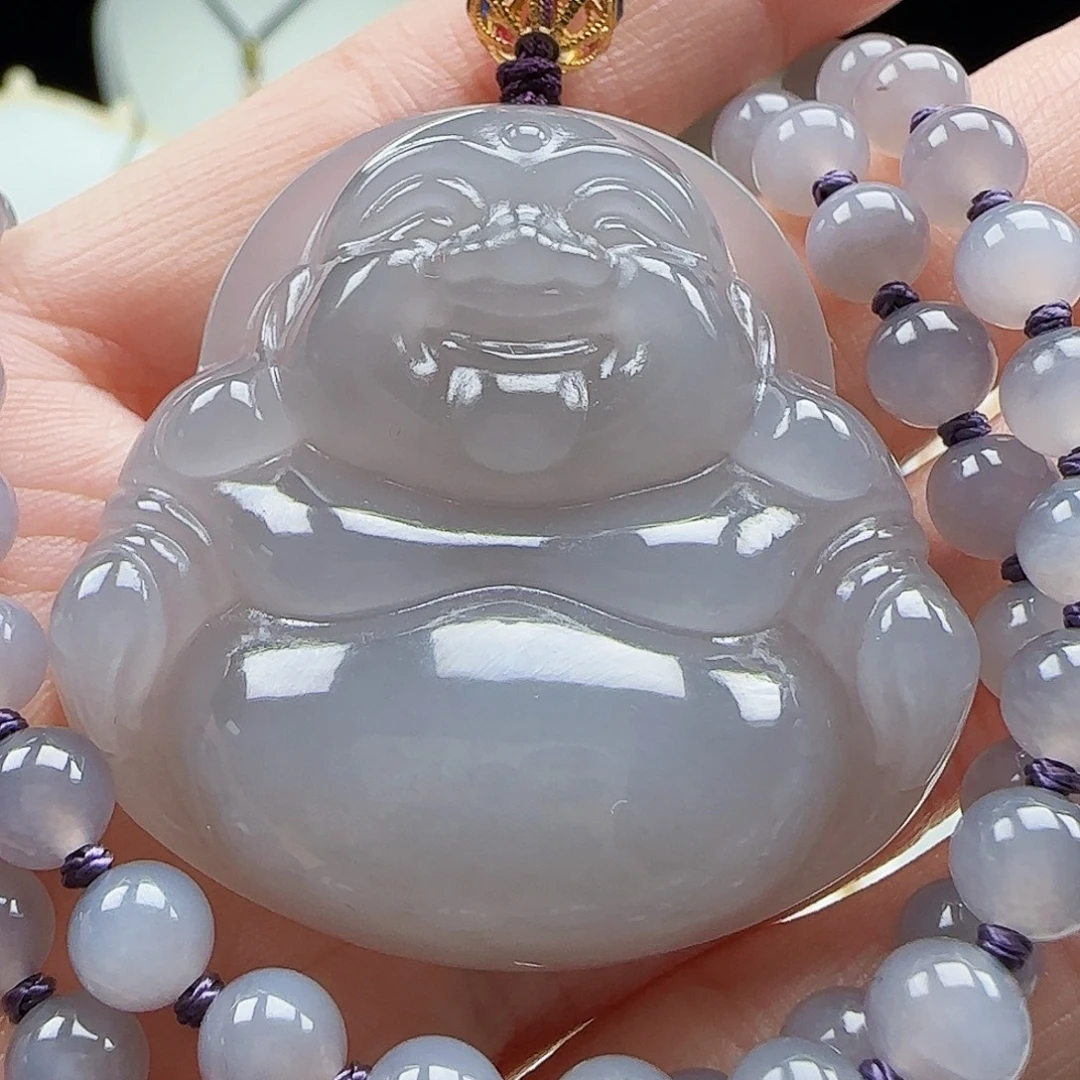 和田玉18K金镶嵌吊坠(赠链)