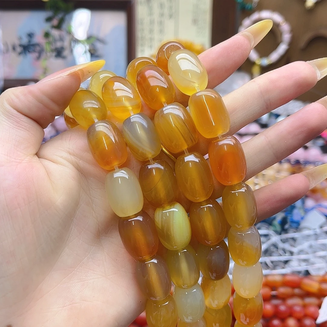 未镶嵌玛瑙/玉髓珠宝半成品/浅红玛瑙13*18mm 18号