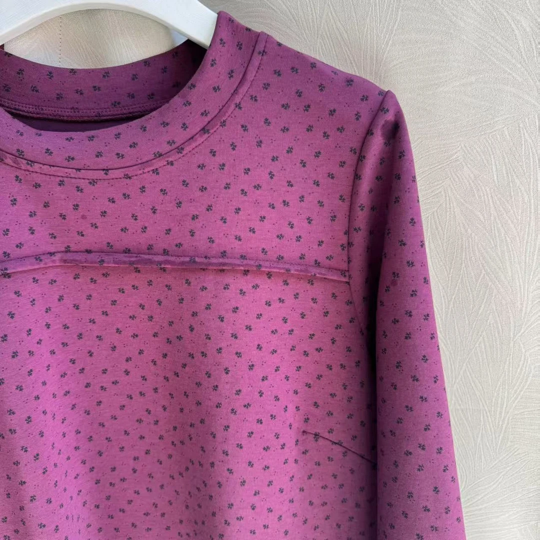 676 减龄显瘦纯色印花百搭洋气中长款女上衣