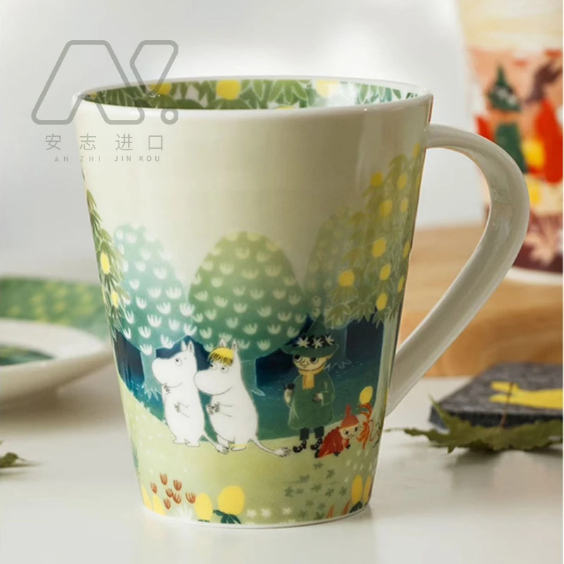 【正版】日本原装进口陶瓷美浓烧姆明马克杯500ml咖啡杯水杯饮料杯