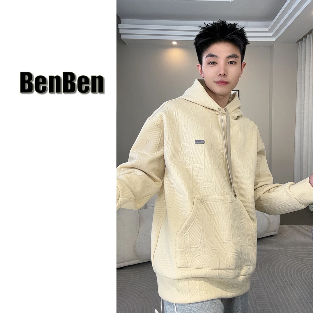2024春季新品休闲百搭宽松时尚潮流慵懒连帽无帽情侣卫衣W-750