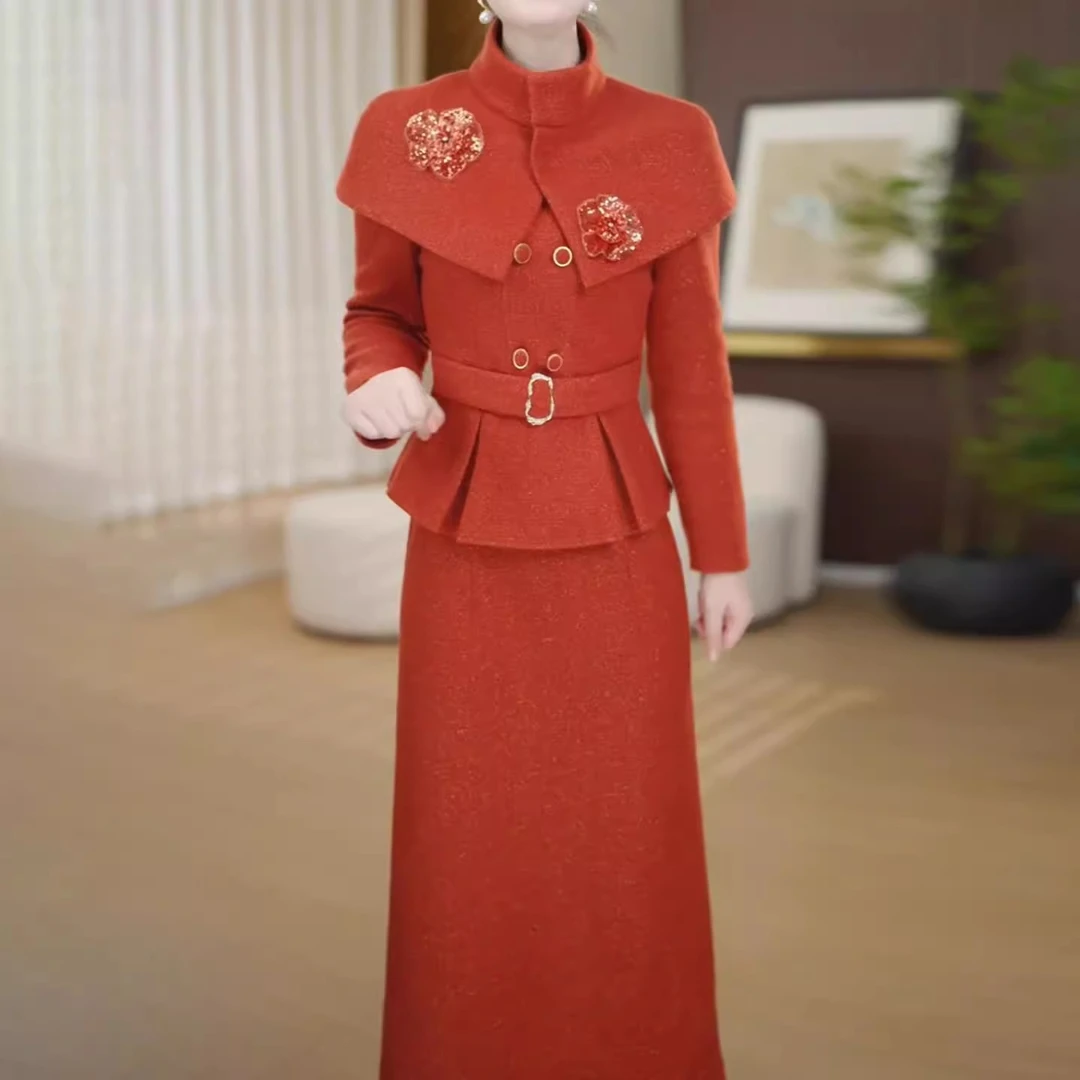 静奢新中式时尚套装长袖时尚气质端庄外套2025冬季新款女士