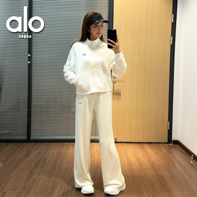 alovogue立领运动卫衣外套女25秋冬新款宽松拉链休闲跑步健身上衣