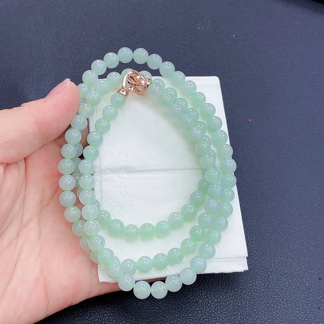 翡翠未镶嵌颈饰精品毛衣链一件