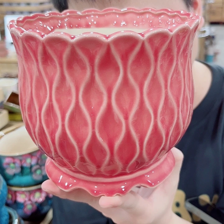 有孔.凑单10元陶瓷花盆发货！