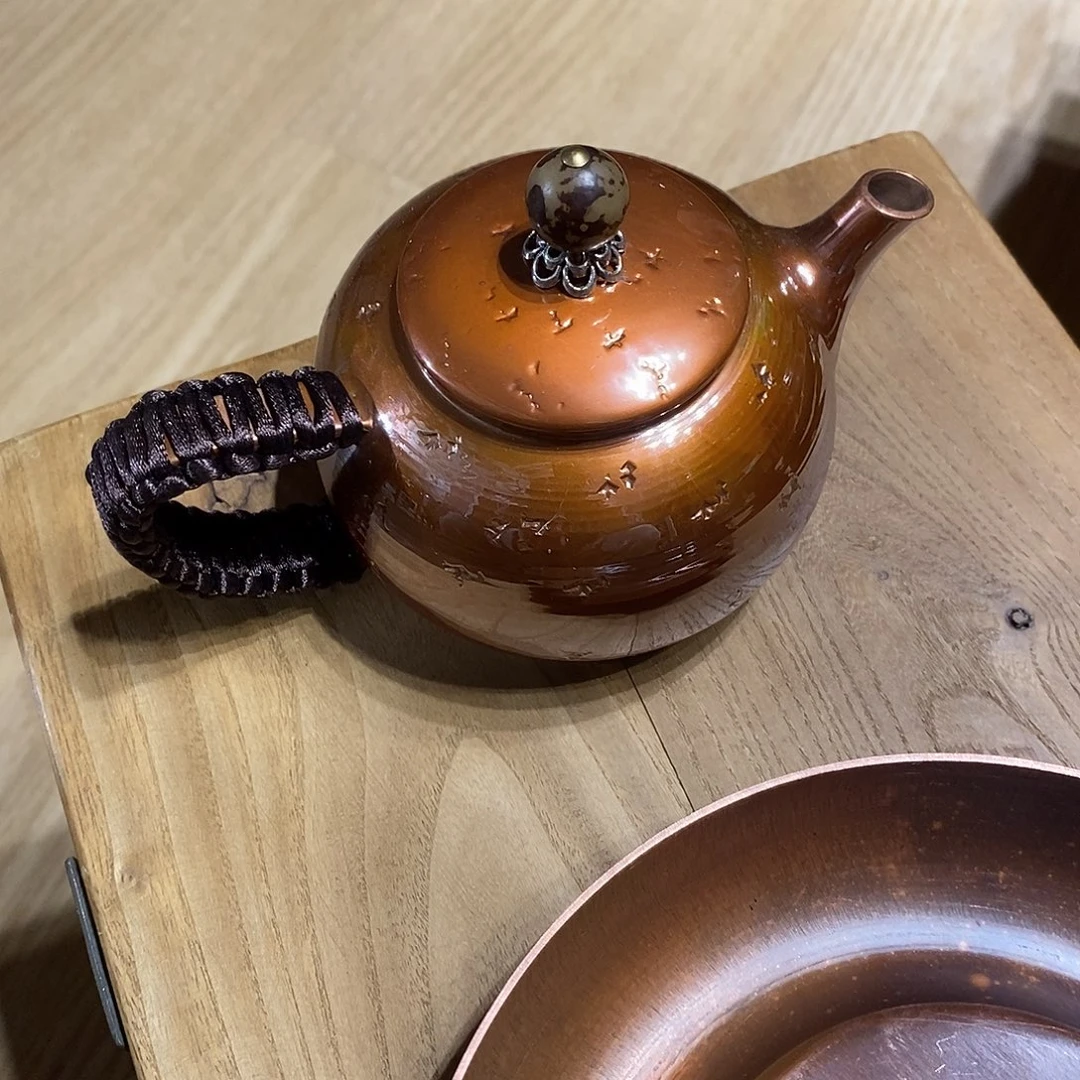 玉任和堂纯紫铜泡茶壶