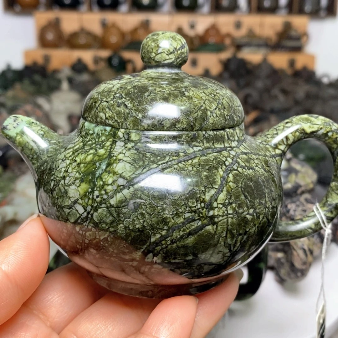 藏玉药王石蛇纹料桃壶190cc