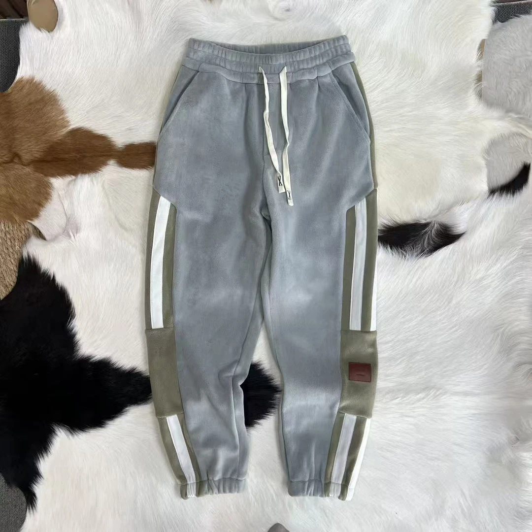 秋冬厚款 好打理 男士松紧腰颗粒绒休闲长裤 松口加厚裤子