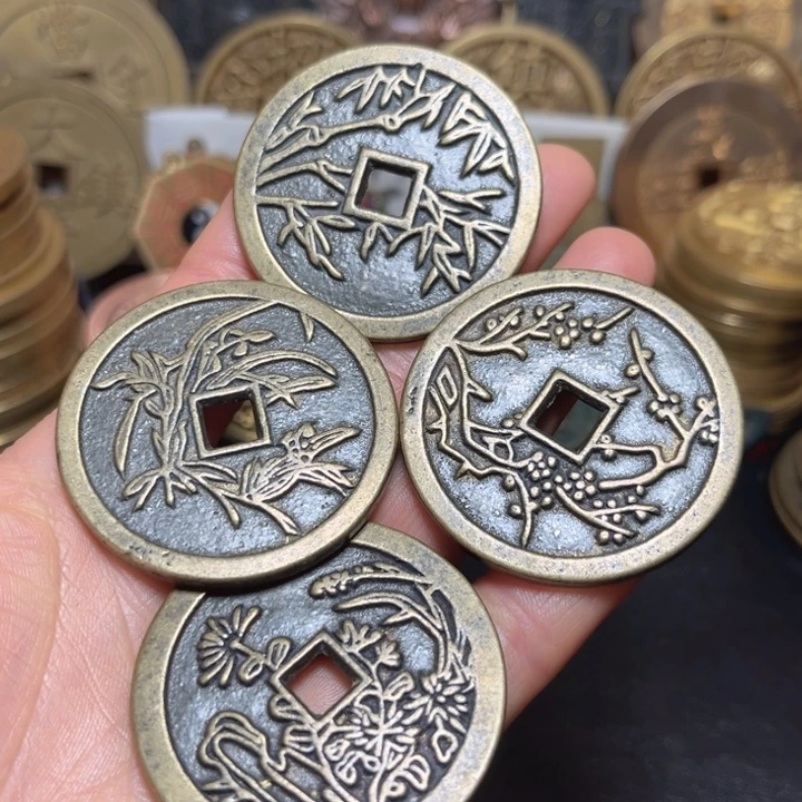 铜现代工艺梅兰竹菊一套