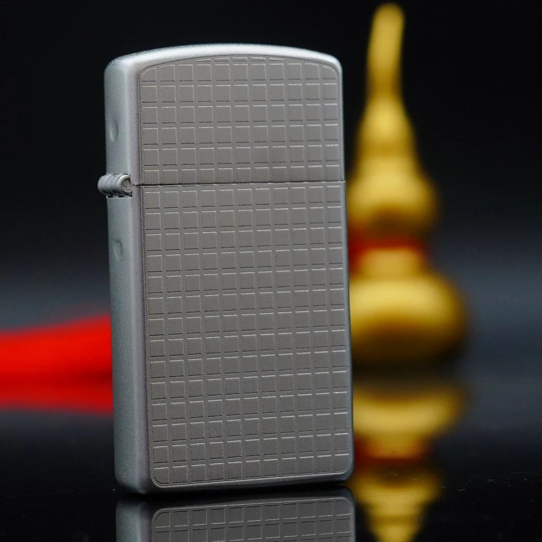 ZIPPO/之宝打火机网格窄机磨砂银 DYJ1