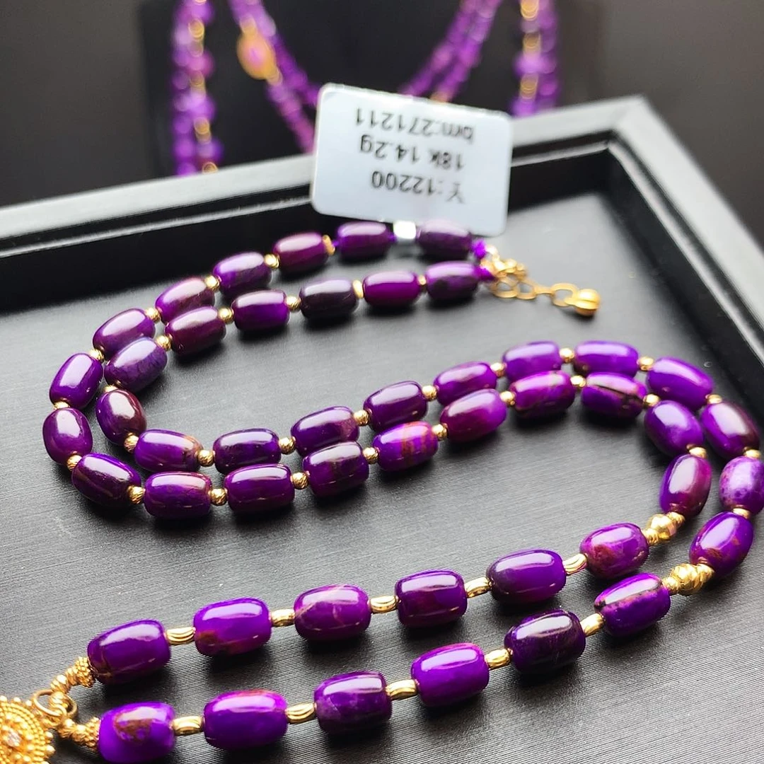 苏纪石（舒俱来）18K金镶嵌项链