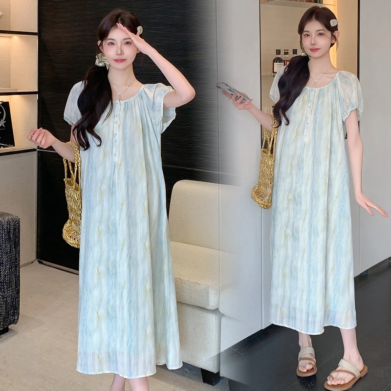 时髦洋气孕妇装夏季夏装新款宽松显瘦小裙子连衣裙