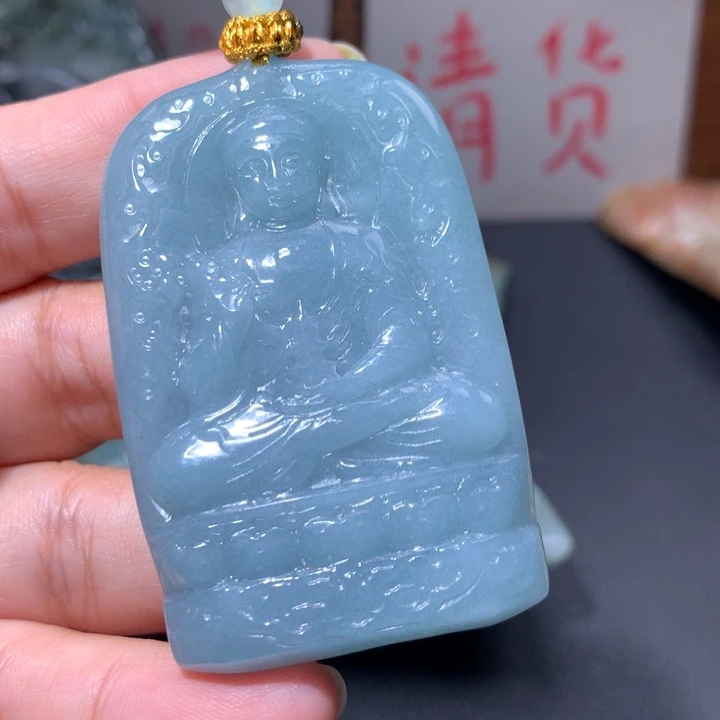 翡翠未镶嵌颈饰保真天然A货翡翠