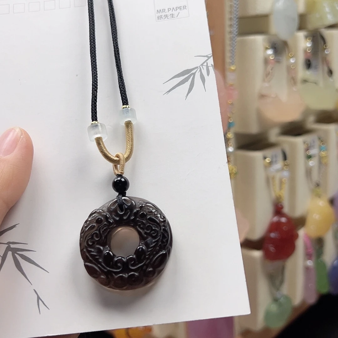 黑曜岩颈饰合金长*