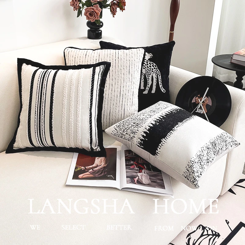 LANSWE/浪莎沙发抱枕套客厅沙发靠枕垫民宿装饰简约枕套加厚