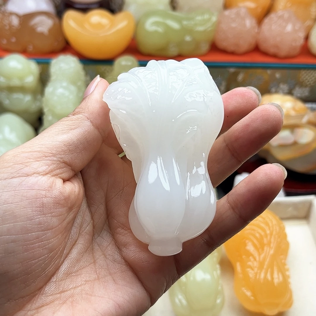 朝***丝石材白菜收吧摆件