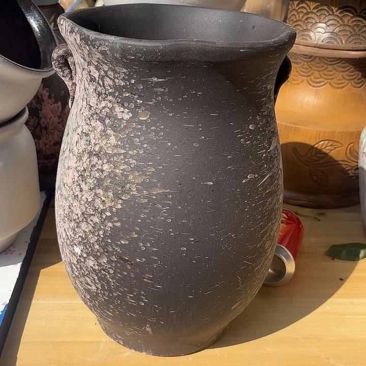 紫砂茶碗泼墨口径22高度34