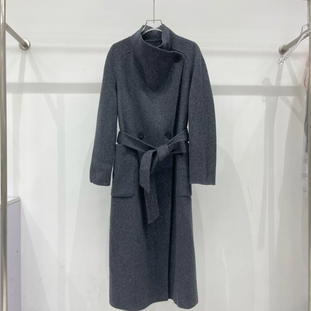 艾家24年冬季新款呢大衣中长款外套2355