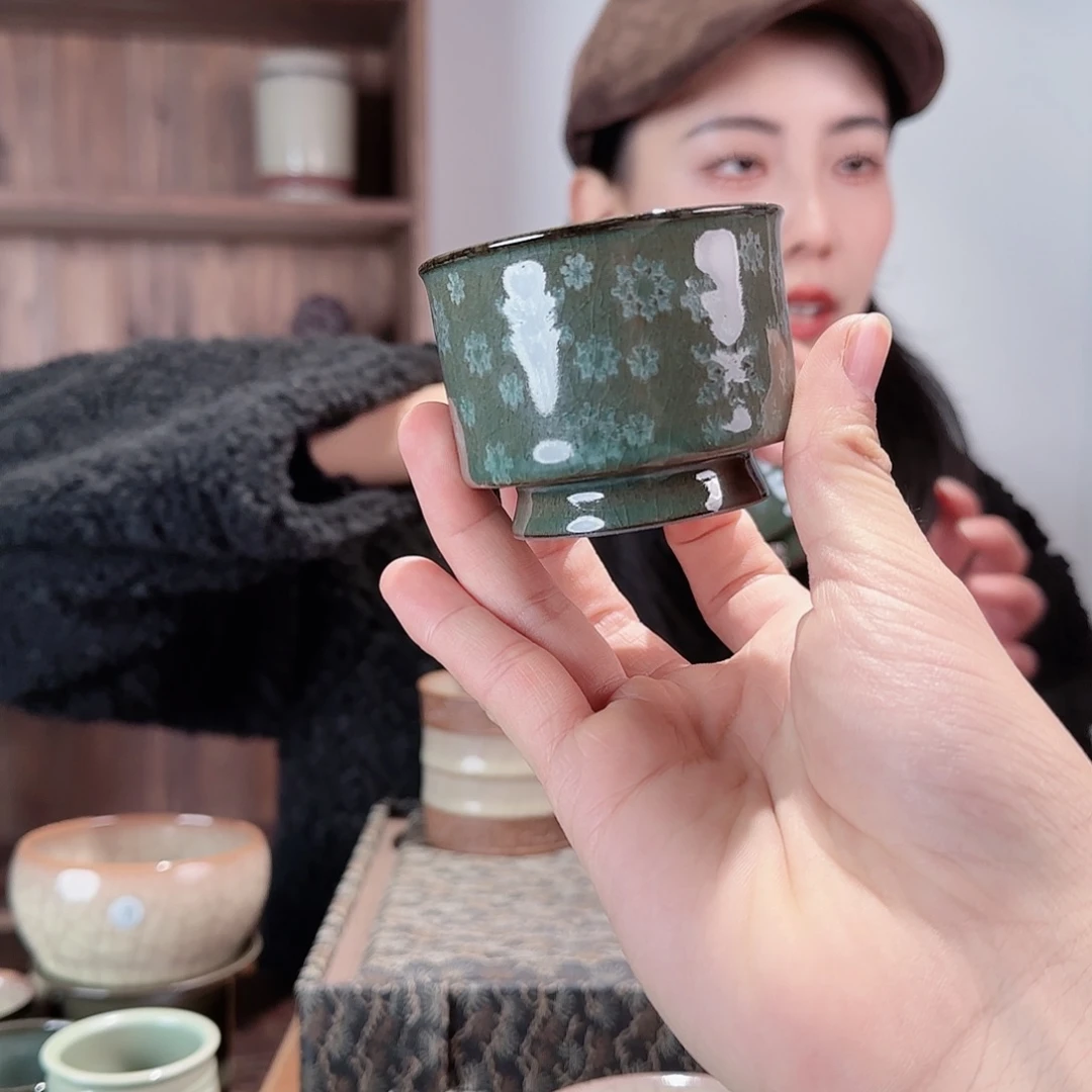 瓷摆件容天手工杯