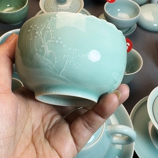 古****龙泉青瓷手工杯微瑕