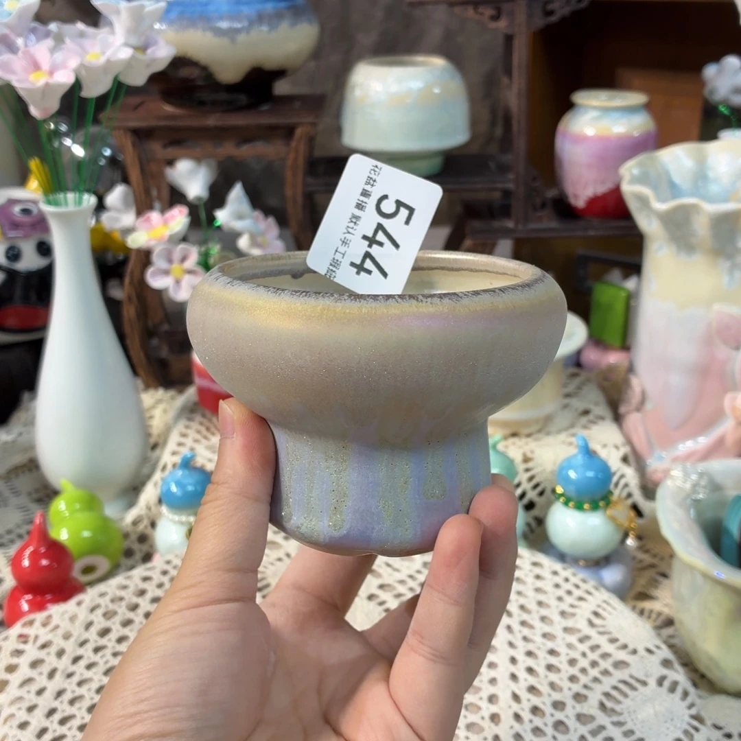 景德镇手工陶瓷花盆炫彩