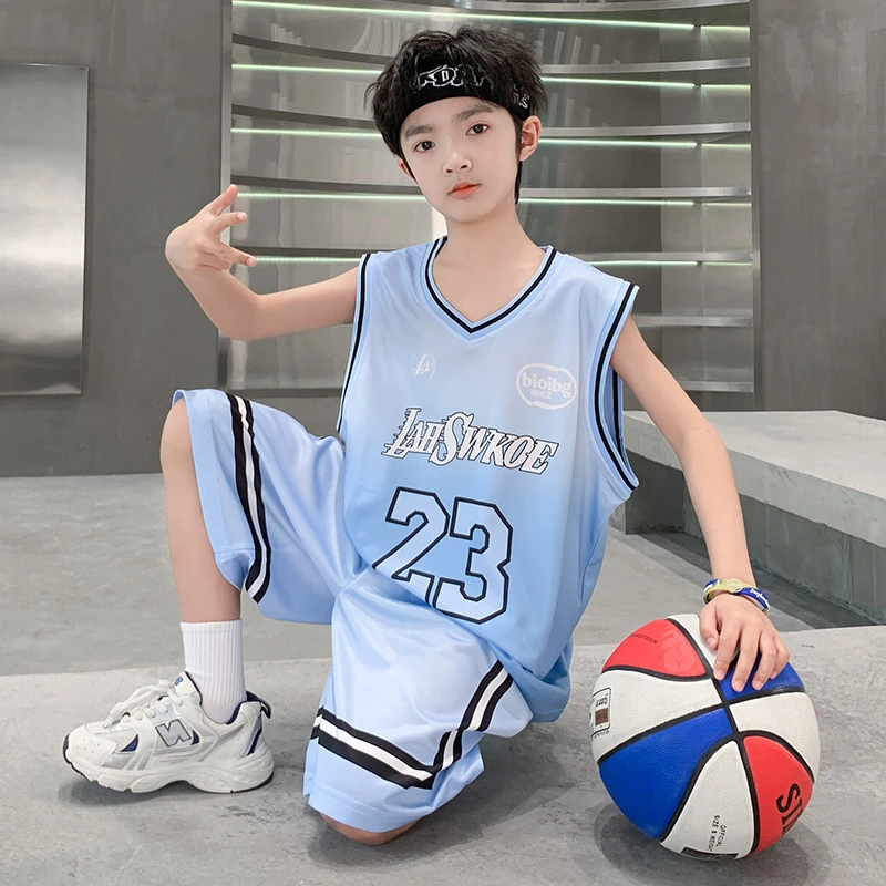 儿童装男童夏装无袖套装2025新款中大童夏季运动速干夏款帅气球服