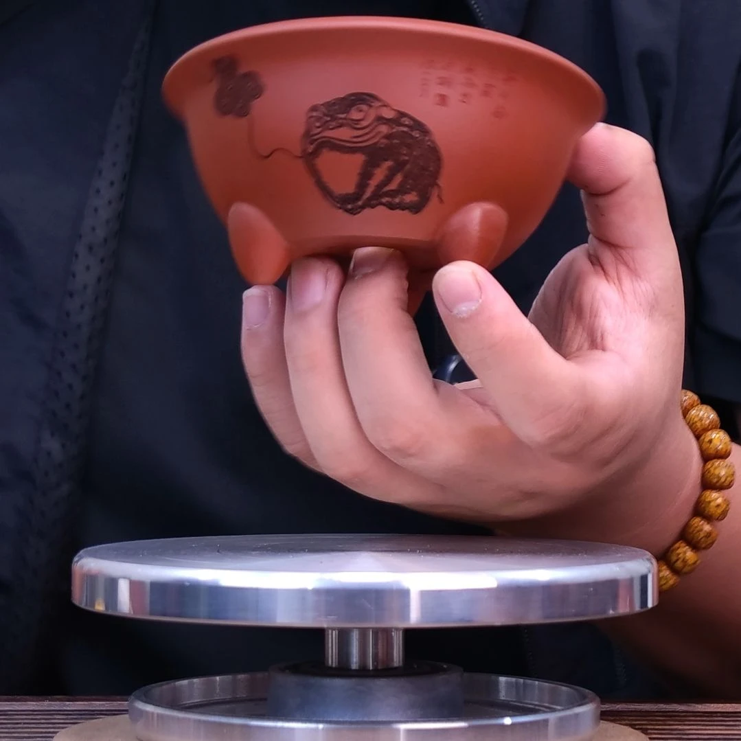 紫砂花盆同喜同喜