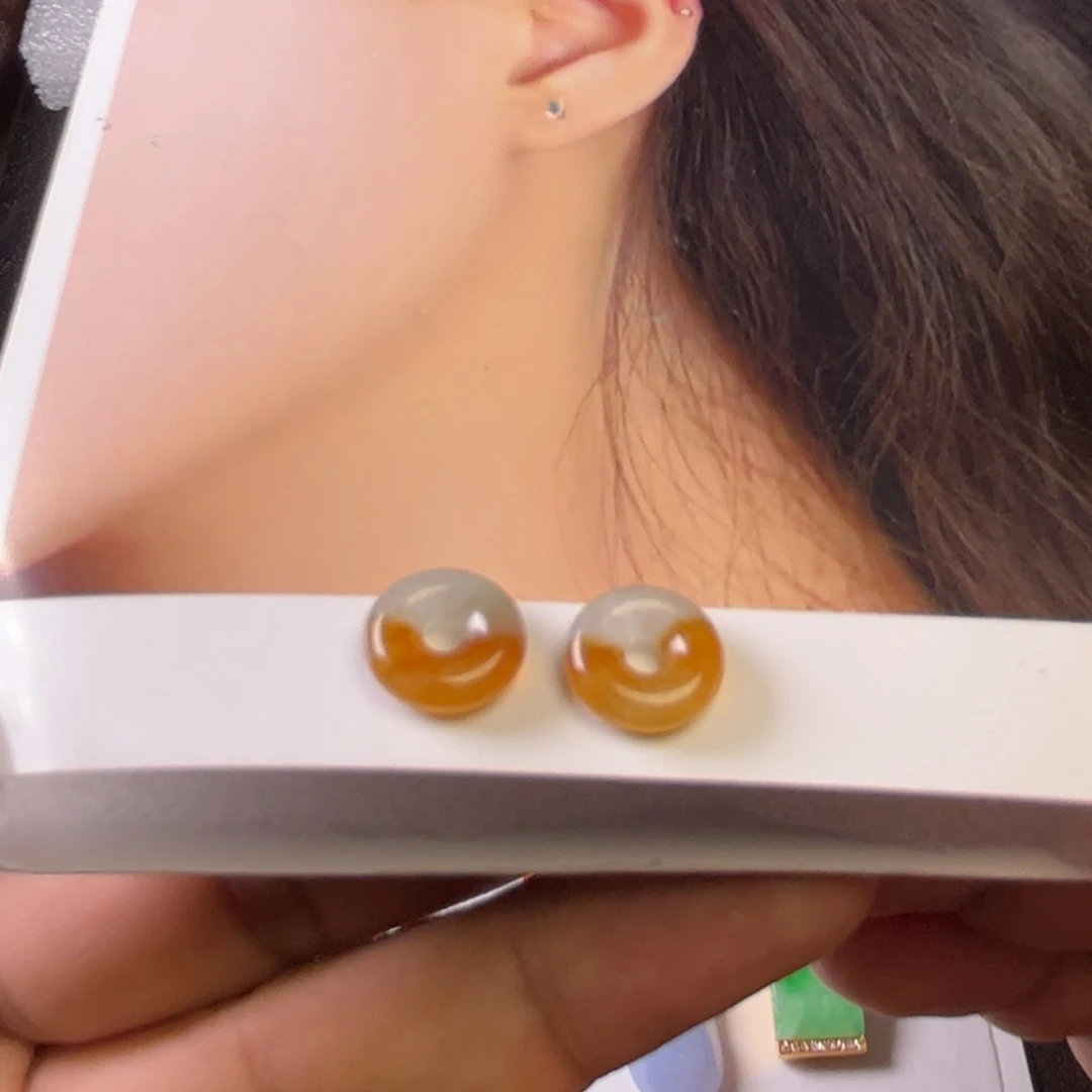 翡翠耳饰未镶嵌李*1甜甜圈