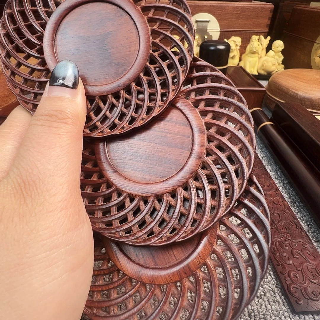 交趾黄檀（大红酸枝）茶杯垫