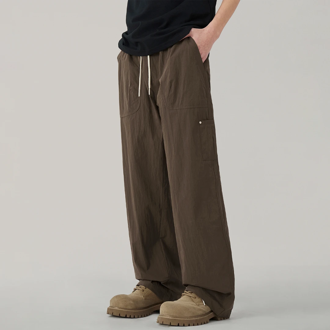 2025夏季薄款宽松直筒登山户外透气工装休闲裤男潮牌运动伞兵裤男