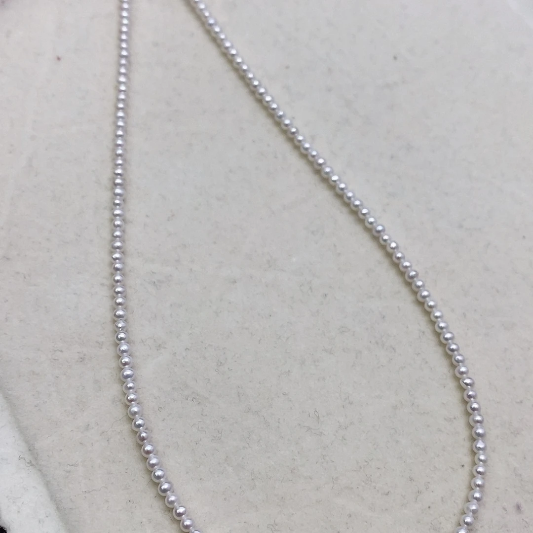 淡水珍珠颈饰银S925镶嵌2-3mm极光冷白