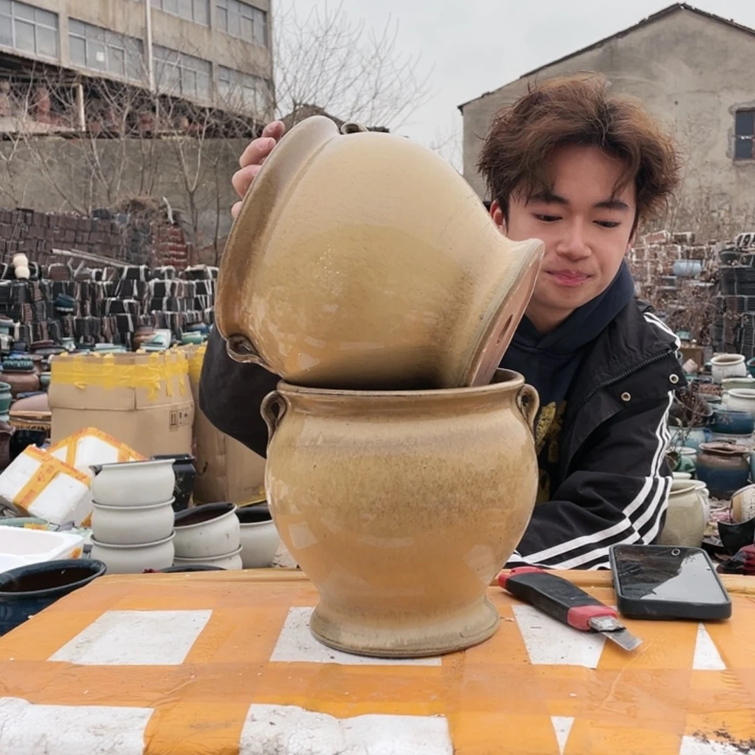 红陶宜兴紫砂花盆