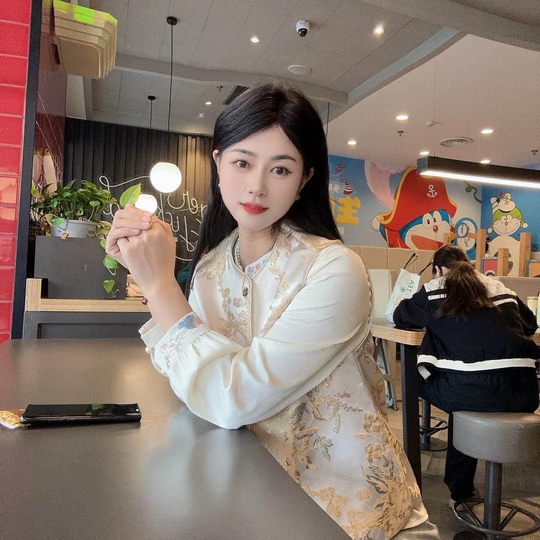 【玫瑰】新中式气质立体织锦时尚提花玫瑰珠花暗扣马甲