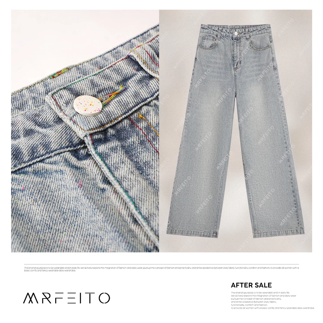 MRFEITO春季新款显瘦直筒牛仔裤H1200K02C31003