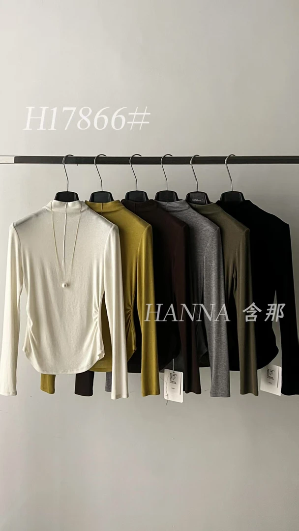 鑫燃KIKI 莱赛尔羊毛简约立领纯色针织衫 17866 HN（B）