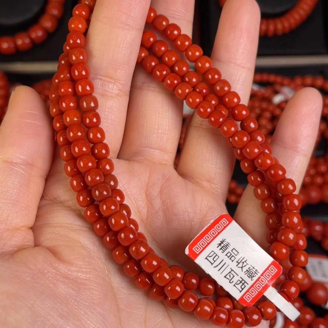 开***猪南红玛瑙未镶嵌手链满色满肉花