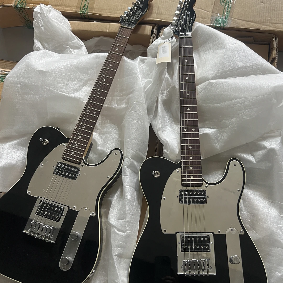 tele电吉他黑色电吉他玫瑰木指板枫木琴颈摇滚电吉他