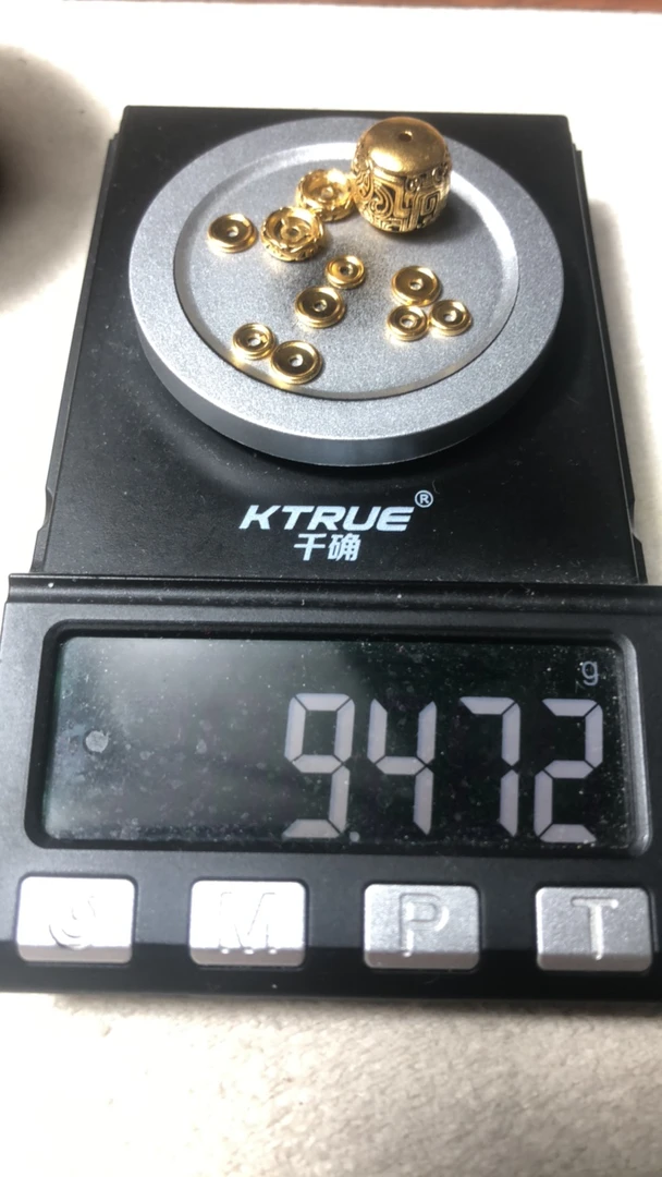 足金999饕餮隔珠万向轴黄金文玩配饰