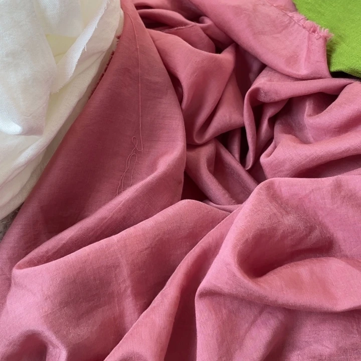 天丝（莱赛尔纤维）粉色棉麻细闪2米