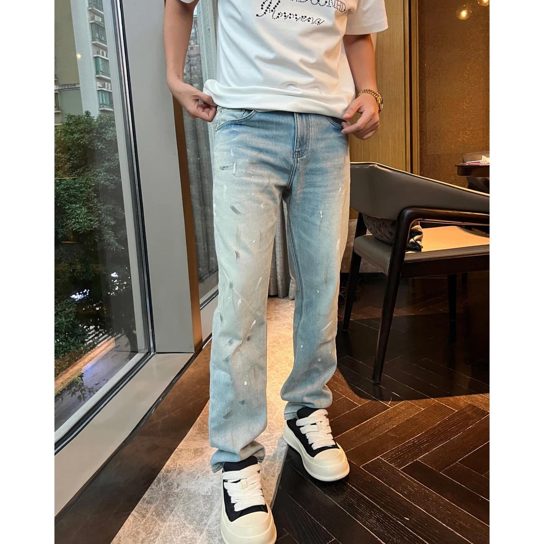 【Acn漆点牛仔】夏季莱赛尔汉麻透气薄款定制洗水牛仔裤男士百搭