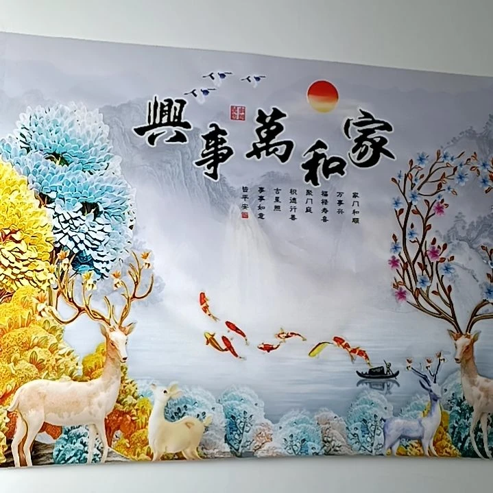 电视背景墙壁画定制各种各样