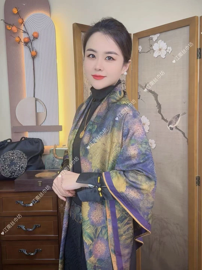 【西子花岸】香云龟裂纹围巾双面140CM方巾