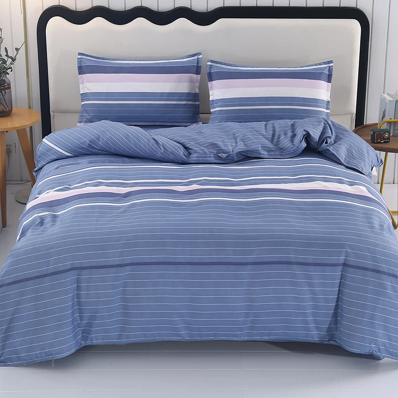 【逛】简约斜纹加厚四件套亲肤条纹被套学生宿舍单人三件套加厚双人