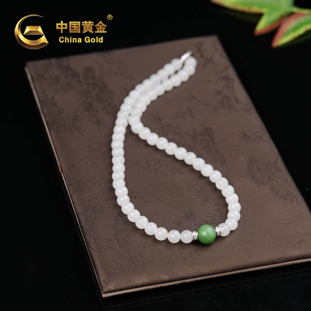 【中国黄金】雁回 | 和田玉*项链*S925银镶嵌-X2620-Y