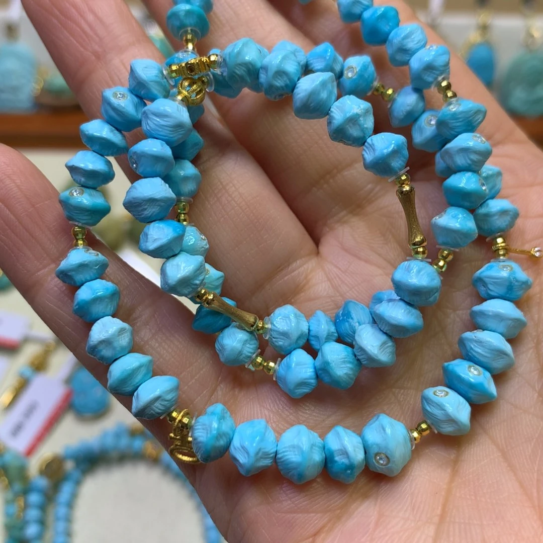 绿松石项链18K金镶嵌