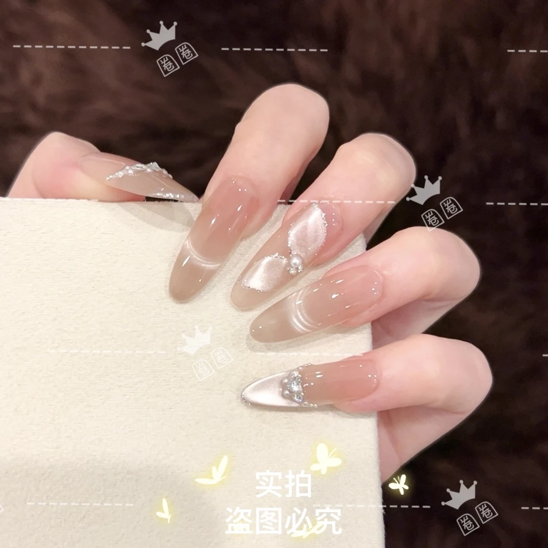 【月光荧石】春夏款温柔轻奢穿戴甲高级纯手工气质纯欲ins风