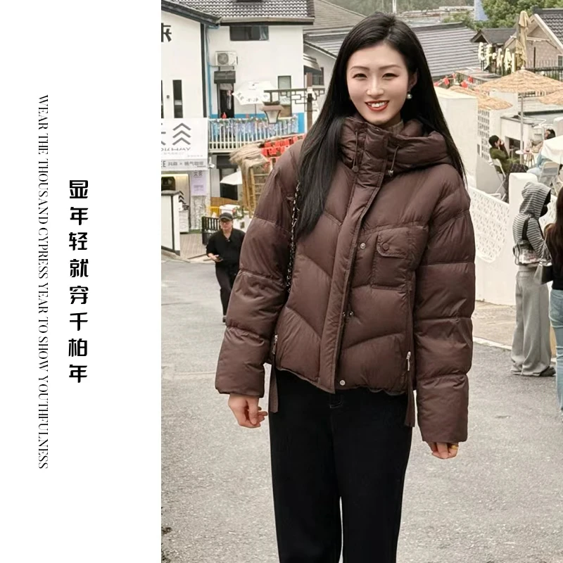 千柏年【甜甜绒】时尚90鸭绒减龄百搭显瘦短款羽绒服-C4177