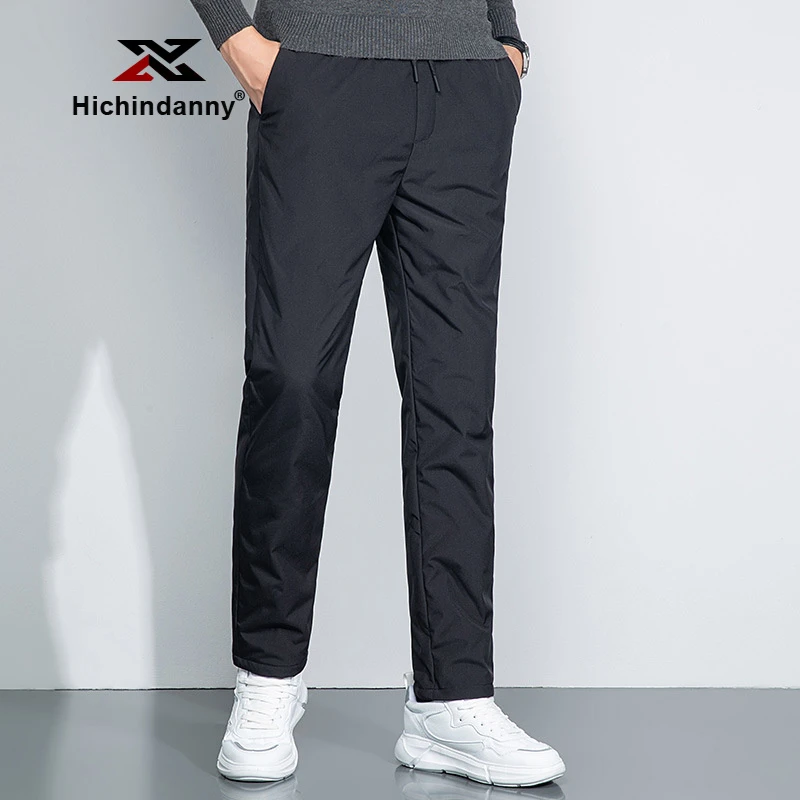 HICHIN加厚保暖羽绒裤男士冬季款外穿休闲抗寒直筒时尚运动棉裤