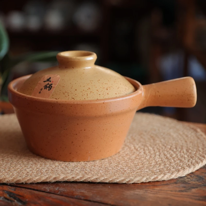单柄砂锅家用煤气火燃气灶明火干烧煲米粉米线煲仔饭小砂锅煮面锅